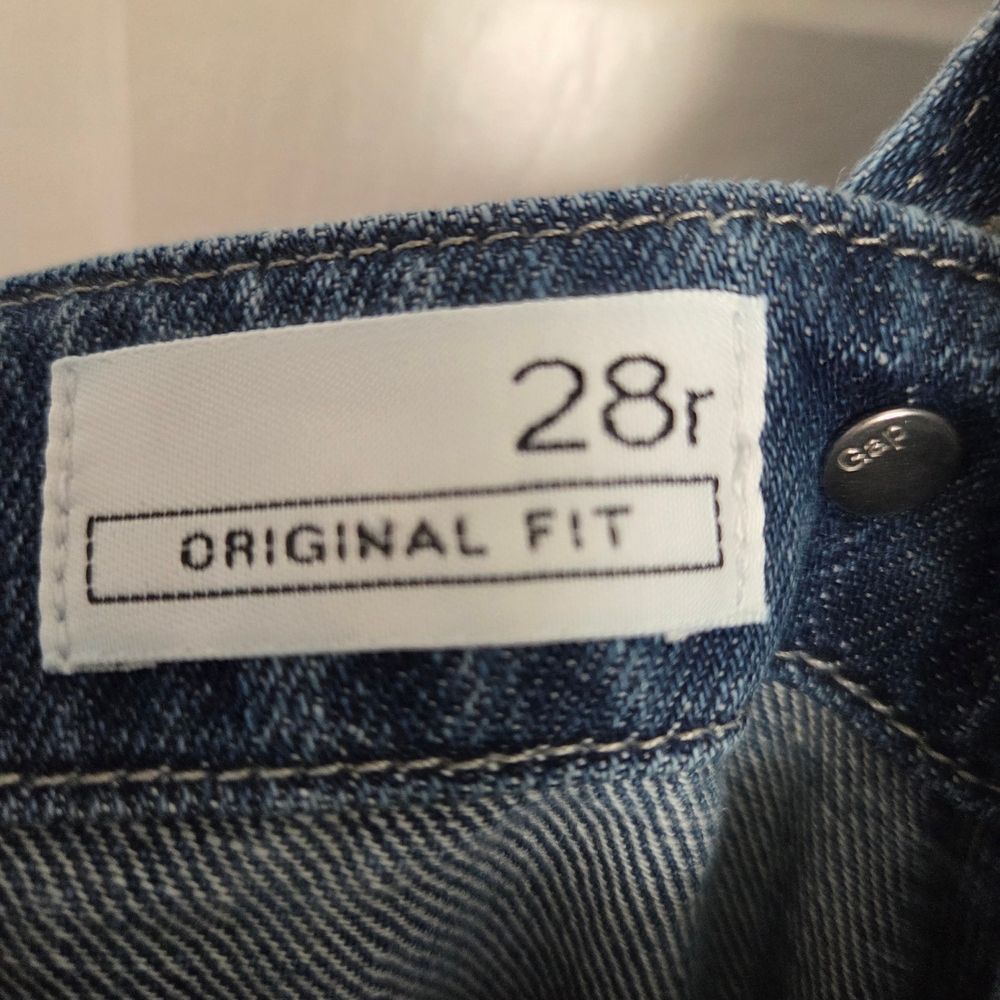 Women's GAP 1969 Blue Denim V-Neck Bib Overalls. Size 28R. Full length. - Picture 6 of 16